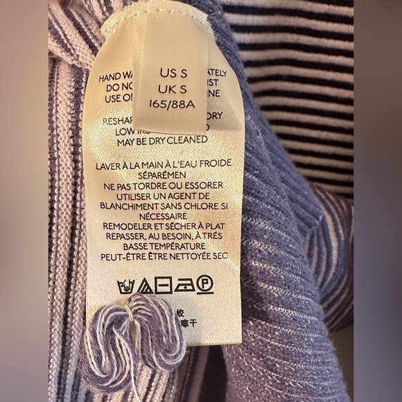 ANTHROPOLOGIE Daily Practice SM White Blue Striped SOFT Knit Sweater Dress Tunic - Picture 7 of 12